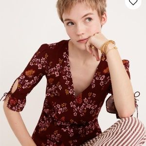 Madewell tie-sleeve wrap top in butterfly